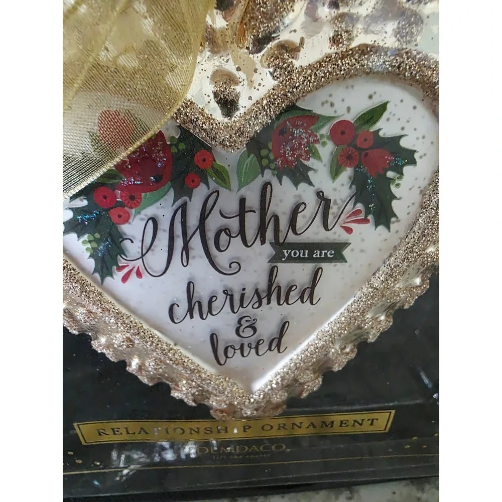 DEMDACO Mercantile Collection Mother Cherished‎ Loved Heart Ornament Holiday